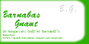 barnabas gnamt business card